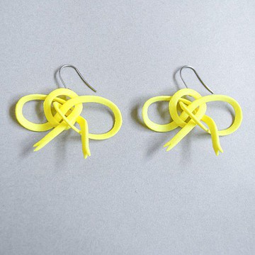 絲帶夜光黃耳夾耳針