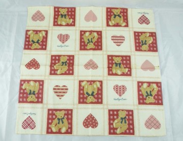 【震撼精品百貨】Holly's Bear 泰迪熊~手帕『紅白拼格』