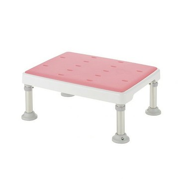 海夫HEF 日本Richell 可調式不锈鋼浴室防滑椅凳 軟座墊M型 粉色/綠色/咖啡色(R176/R177/R178)