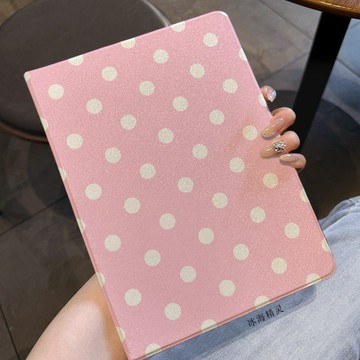 簡約波點書本式適用iPad保護套ipad9/10/11平板殼全包air7/6 13