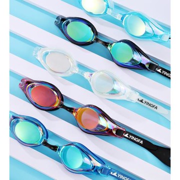 英發防水防霧炫彩鍍膜成人游泳鏡 電鍍防霧防紫外線 男女Y2600AFV