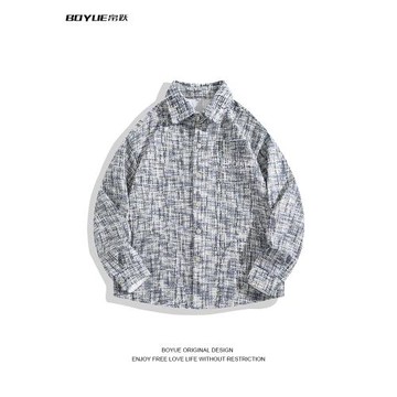 BOYUE帛躍小香風粗花毛呢夾克情侶裝美式ins高街字母刺繡帥氣外套