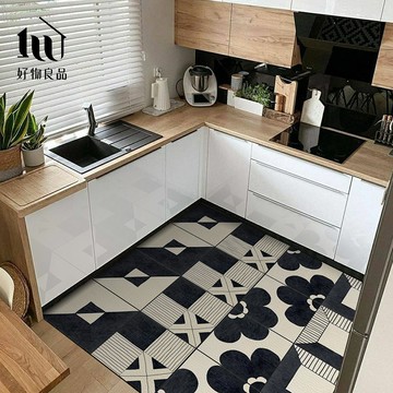 【好物良品】《普普印象》設計款頂級可剪裁防油防水減壓皮革廚房地墊｜可訂製尺寸請聯繫LINE客服@haowu