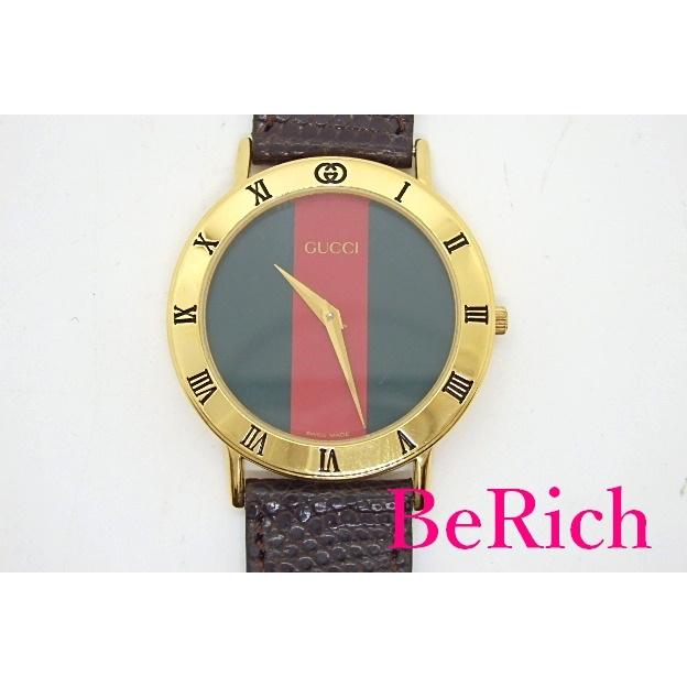 アナログ腕時計 3000.2.L ブラックレザー GUCCI