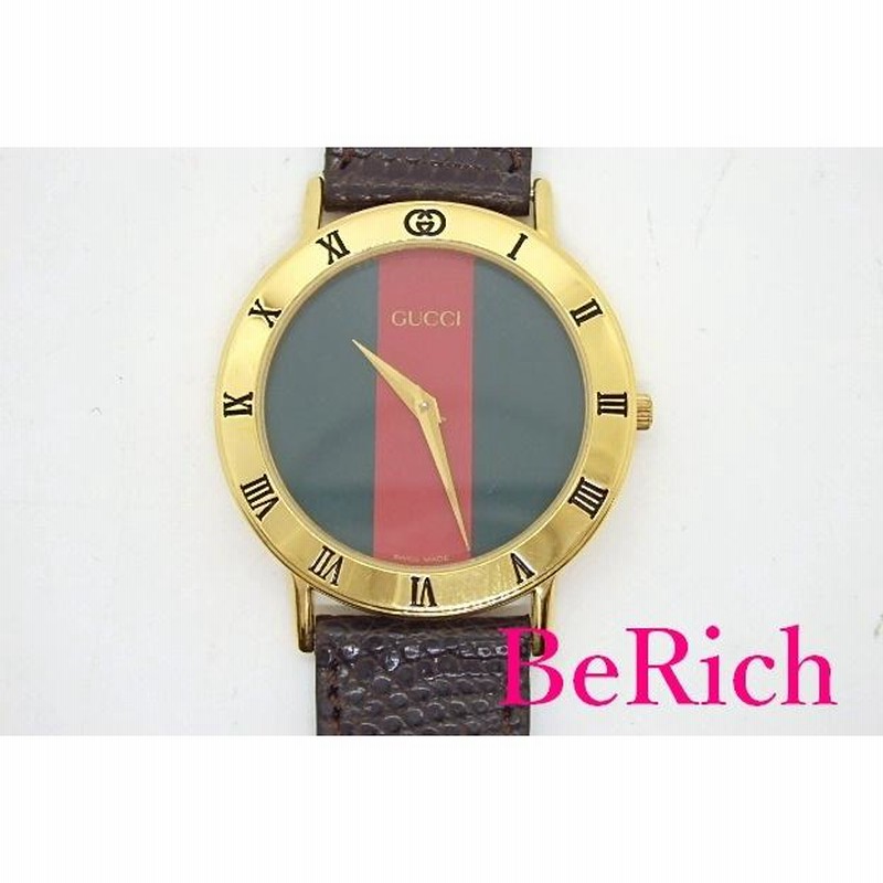 グッチ GUCCI メンズ 腕時計 3000.2.M グリーン レッド 文字盤