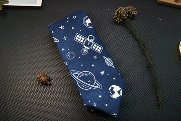 宇宙星球圖案領帶休閒百搭necktie