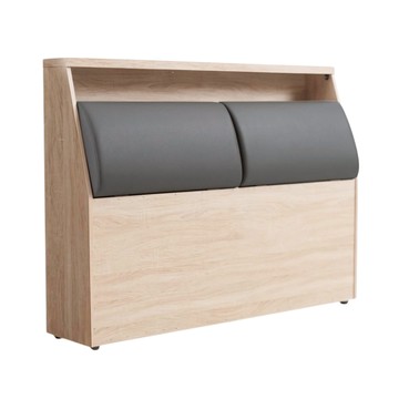 IHouse-保羅 雙大6尺貓抓皮軟枕靠墊 收納插座床頭箱(台灣製木心板)梧桐