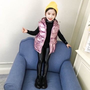 女童馬甲加厚外套新款秋冬裝中大兒童小女孩洋氣馬夾背心外穿1入