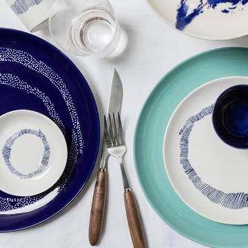 Serax Feast 圓形餐碟 白/藍圈 11cm 4件組