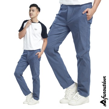 【戶外趣】男薄款耐磨9口袋防潑水彈性防曬長褲(HPM001S 鐵灰)