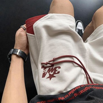 休閑短褲男夏季潮牌復古運動褲美式籃球褲薄款寬松五分褲直筒中褲