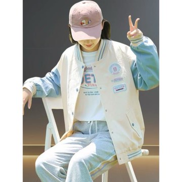 韓系棒球服外套少女春秋裝大童休閑夾克初中高中學生寬松顯瘦上衣