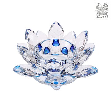 祈福滿願蓮花燭台（藍色）