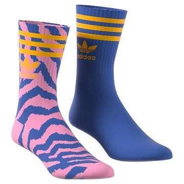 adidas 愛迪達 FARM CREW 2PP襪子  M  藍色 + 粉紅色