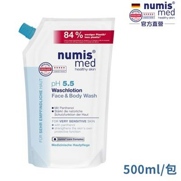 德國numis med樂美思pH5.5敏弱肌洗臉沐浴二合一潔膚露500ml補充包