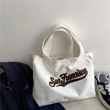 OK原創設計美式復古大容量單肩帆布包男女日系潮寬肩帶厚實手提包