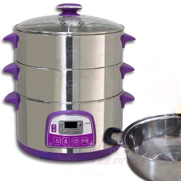 寶貝媽 官方旗艦版 寶貝媽第二代微電腦多功能萬用蒸煮鍋top-32e(加贈雙層大容量蒸籠及湯鍋)