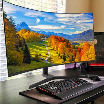 電腦屏幕顯示器電競高刷27寸2k4k高清曲屏32寸液晶帶魚屏顯示屏【宜家良品百貨】