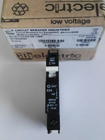 進口萊索托 CBI QY-1(13)  63A 導軌安裝直流開關 液壓電磁斷路器
