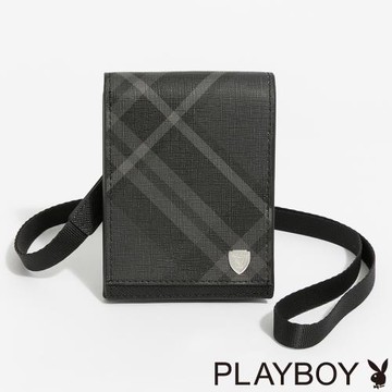 PLAYBOY - 證件套  Black Diamond Plaid系列 - 灰色
