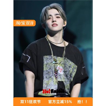 SEVENTEEN崔勝澈同款韓版寬松短袖t恤女2025夏設計感小眾休閑上衣