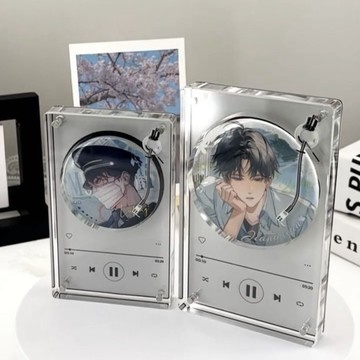 吧唧收納架 吧唧展示盒穀美展示磚CD展示架吧唧亞克力顏值動漫桌面周邊徽章唱片吧唧磚 置物架 壓克力展示架 徽章展示架