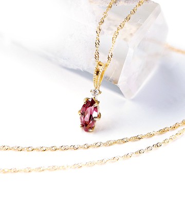 K18 紅榴石&鑽石吊墜~Ello Luculia~