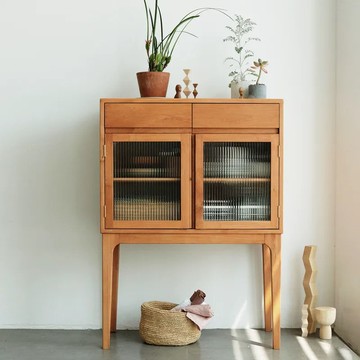 公司貨 超低價 日式廚房小型餐邊櫃抽屜櫃客廳家用茶水櫃玻璃收納儲物櫃 快速發貨