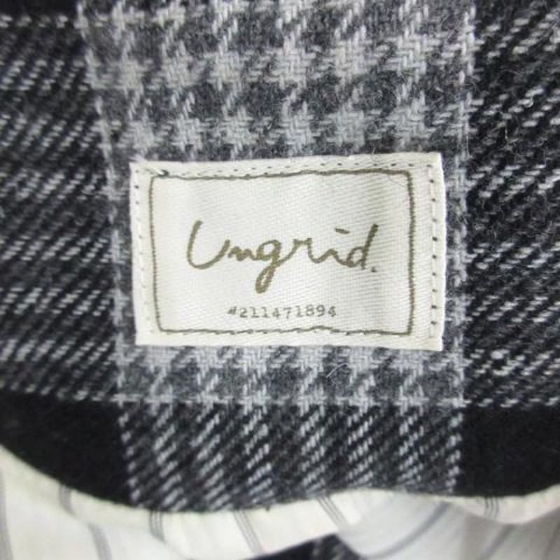 アングリッド UNGRID テーラードジャケット ロング丈 グレンチェック柄