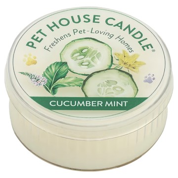 PET HOUSE 室內除臭寵物香氛蠟燭 - 黃瓜薄荷 黃豆蠟 石蠟、石油 可重複使用 連續使用時間長達12小時  43g  1罐