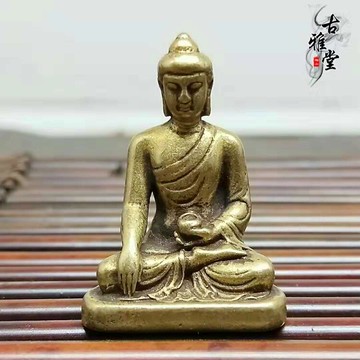 純銅實心釋迦牟尼佛祖藥師佛三世佛像密宗佛堂古玩風水家居擺件1入