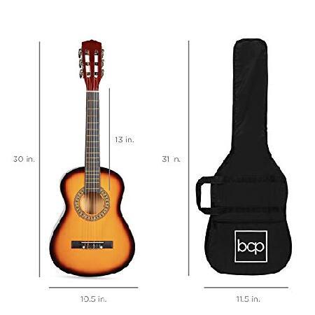 Best Choice Products 30in Kids Acoustic Guitar Beginner Starter Kit with Electric Tuner, Strap, Case, Strings, Capo- Sunburst