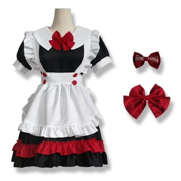吸血鬼小惡魔女仆 Lolita萬圣節哥特風黑紅女仆cos動漫角色扮演服