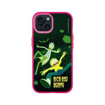 iPhone 15 Clear 粉漾桃 - 瑞克和莫蒂 Rick and Morty - 瑞克和莫蒂-多元宇宙