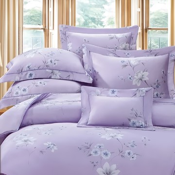 Tencel 100%天絲床包兩用被四件組 60S萊賽爾纖維  加大  芙洛麗  床包 + 兩用被 + 枕套