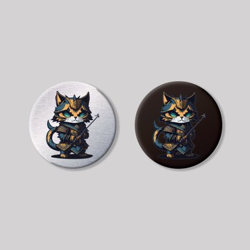 NO.17/戰國喵喵/圓形/鋁牌飾貼 SunBrother孫氏兄弟