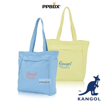 KANGOL 袋鼠 刺繡 文字 亮色系大托特包 66251718 時尚 包包 防潑水 肩背包 托特包   時尚尼龍托特包