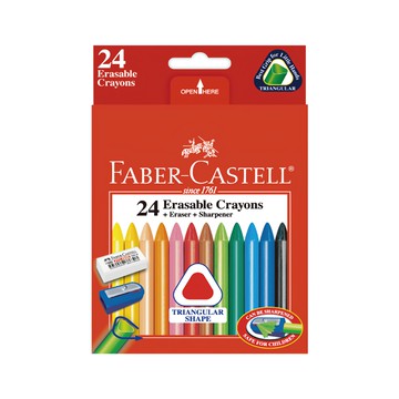 FABER-CASTELL 輝柏 三角擦擦蠟筆  1盒  24色