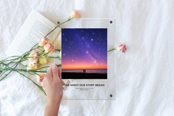 七夕情人節禮物 訂製紀念日那一天的星空亞克力 結婚紀念日