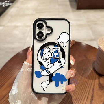 簡約滑板小狗 磁吸手機殼 適用蘋果 iPhone18 17 16 15 14 13 12 11promax防摔殼 亞克力