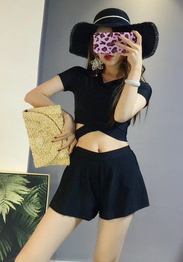 VEN短袖交叉三件套兩截式泳衣