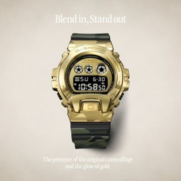 CASIO卡西歐 G-SHOCK Bold Camo 系列金色迷彩 街頭個性 GM-6900CMG-3_49.7m