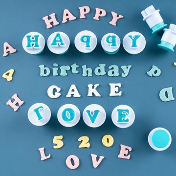 彈簧按壓模26個大小寫字母數字餅干翻糖蛋糕印花壓模切模烘焙工具