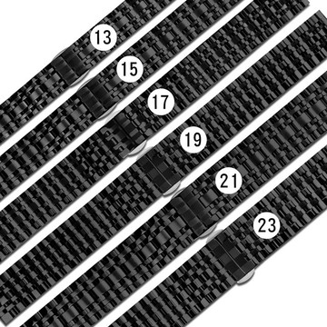 Watchband / 13.15.17.19.21.23mm / 各品牌通用 亮光色澤 蝴蝶雙壓扣 不鏽鋼錶帶 黑色