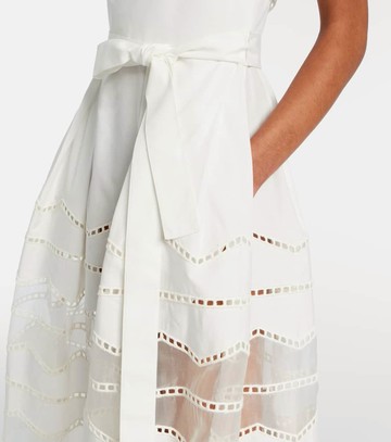 Elie Saab Belted organza-trimmed cotton maxi dress
