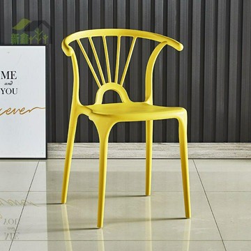 現代ins加厚學習家用辦公餐廳網紅燒烤大排檔防摔塑料靠背椅凳子