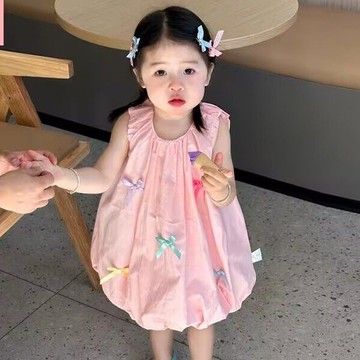 Mimo⭐女童公主裙夏季薄款連衣裙夏天寶寶衣服甜美背心裙可愛夏裝花苞裙