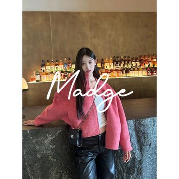 蜜戀S.andro Madge章若楠同款短款雙面羊絨外套慵懶風高級感開衫