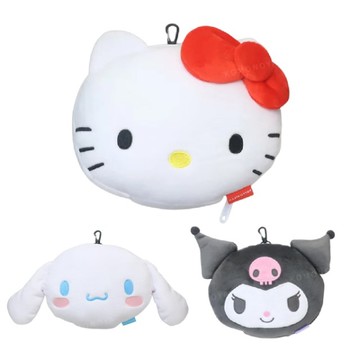 小禮堂 Sanrio 三麗鷗 造型眼罩枕頭組 (大臉款) Kitty 酷洛米 大耳狗