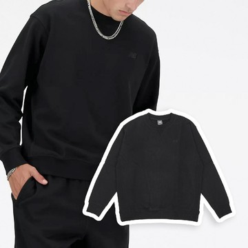 長袖 Athletics French Terry Sweatshirts 男款 黑 寬鬆 刺繡 大學T 衛衣 NB MT41506BK